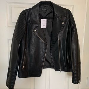 Top Shop Motto Leather Jacket